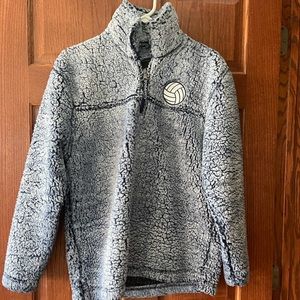 Boxer craft Fluffy blue crew neck with half zip
